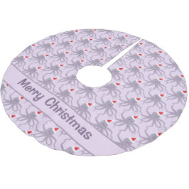 Octopus-Weihnachtsmannmütze Lila Weihnachten Polyester Weihnachtsbaumdecke