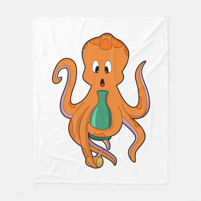 Octopus with Bottle.PNG Fleecedecke (Vorderseite)