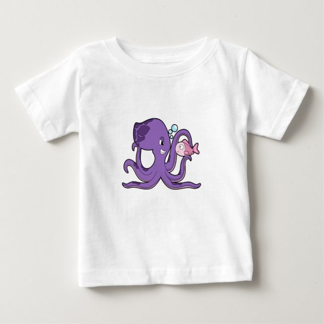 Octopus with Fish.PNG Baby T-shirt (Vorderseite)