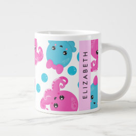 Octopusmuster, Niedlicher Kraken, Meer, Ihr Name Jumbo-Tasse