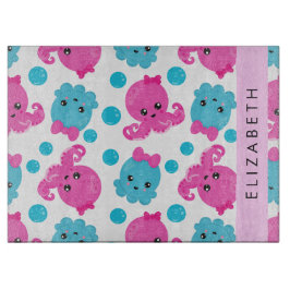 Octopusmuster, Niedlicher Kraken, Meer, Ihr Name Schneidebrett