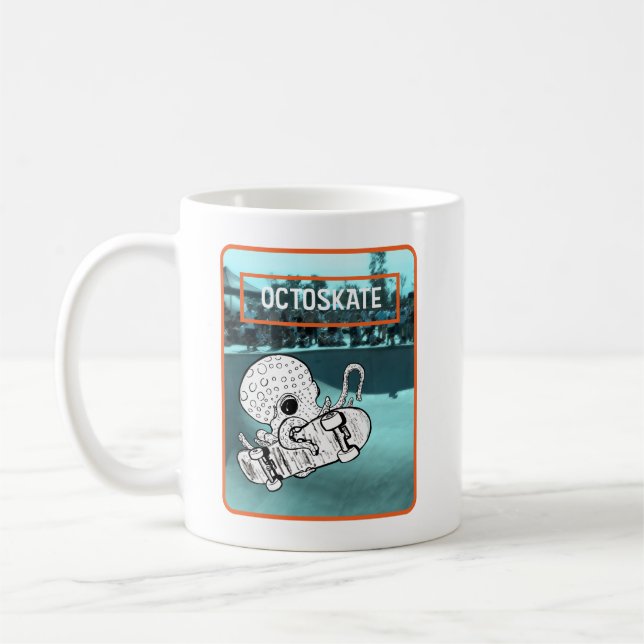 Octoskate Skateboarding Octopus Kaffeetasse (Links)