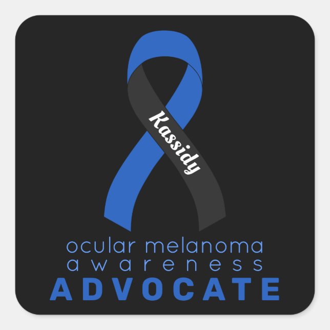 Ocular Melanoma Advocate Black Square Sticker (Vorderseite)