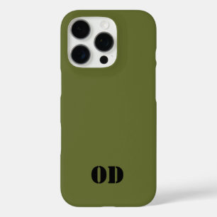 OD-grünes individuelles Monogramm personalisiert iPhone 16 Pro Hülle