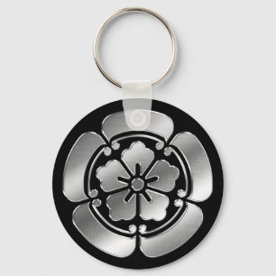 Oda Clan Kamon Silver Chrome Schlüsselanhänger