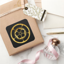 Oda Mon japanischer Samurai-Clan Faux-Gold auf Sch
