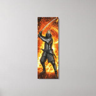 Oda Nobunaga Samurai-Rüstung Feuer 12x36 Leinwanddruck