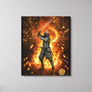 Oda Nobunaga Samurai-Rüstung Feuer 20x24 Leinwanddruck