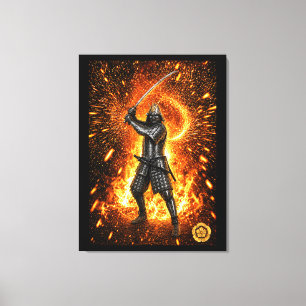 Oda Nobunaga Samurai-Rüstung Feuer 30x40 Leinwanddruck
