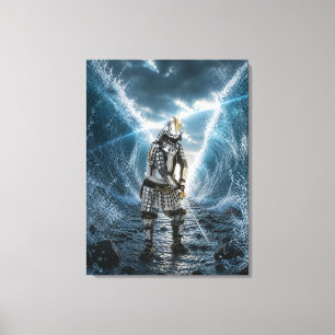 Oda Nobunaga Samurai-Rüstung Wasser 24x32 Leinwanddruck