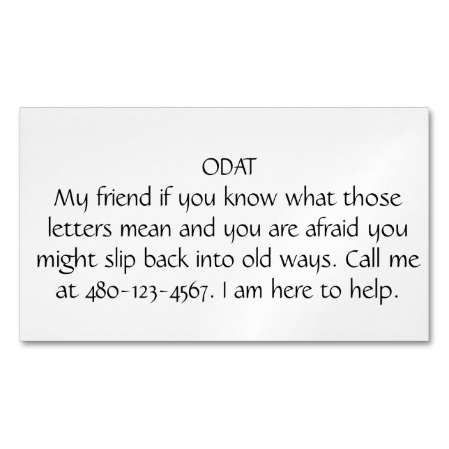 ODAT MAGNETISCHE VISITENKARTE (Vorderseite)