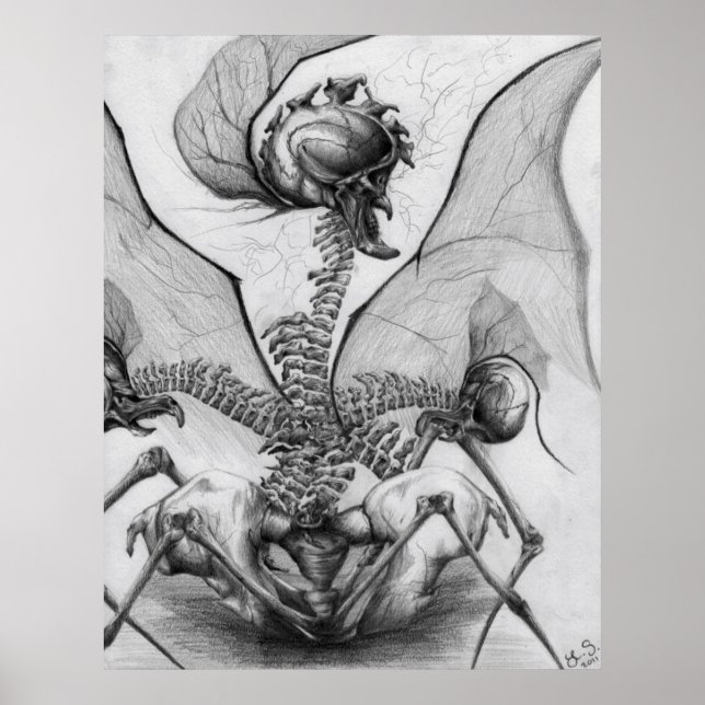 Odd Bone Fellow Horror Monster Art Poster (Vorne)