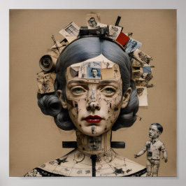 Odd Doll Surrealist AI-Bild 004 P Poster