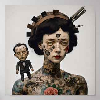 Odd Doll Surrealist AI-Bild 005 P Poster