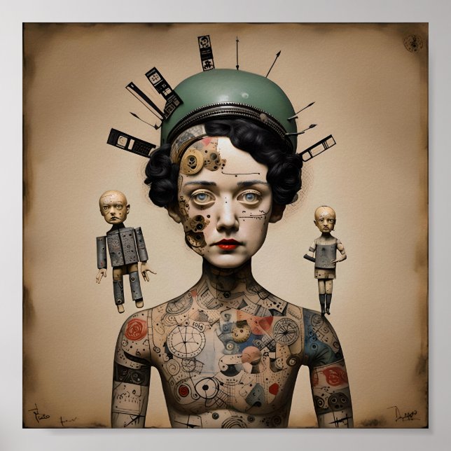 Odd Doll Surrealist AI-Bild 007 P Poster (Vorne)