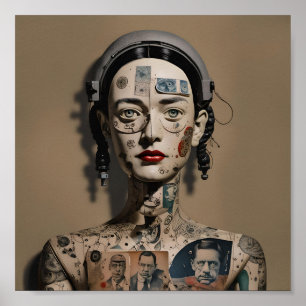 Odd Doll Surrealist AI-Bild 009 P Poster