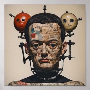 Odd Doll Surrealist AI-Bild 010 P Poster