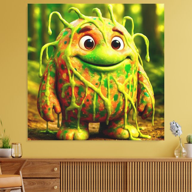 Odd Friends - Gooey Green Monster Poster Leinwanddruck (Insitu (Wohnzimmer))