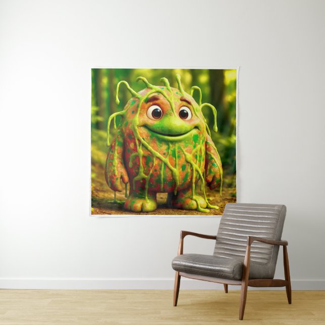 Odd Friends - Gooey Green Monster Poster Wandteppich (Beispiel)
