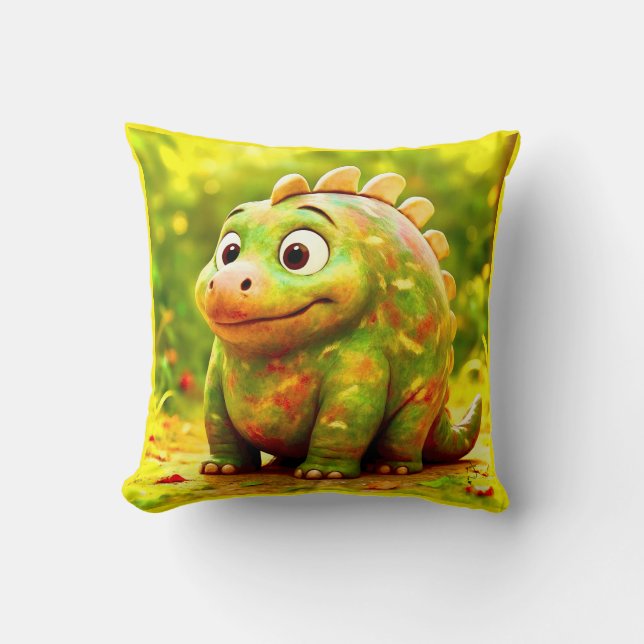 Odd Friends - Niedliches Chubby Dino Poster Kissen (Vorderseite)