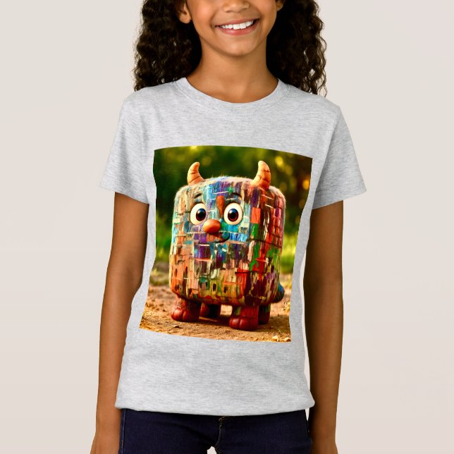 Odd Friends - Patchwork Cube Monster Poster T-Shirt (Vorderseite)