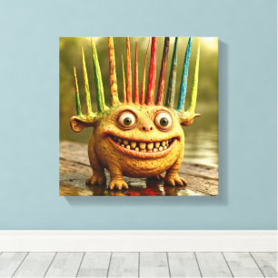 Odd Friends - Rainbow Spikes Monster-Leinwand Leinwanddruck