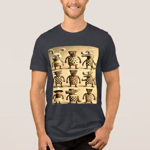 Odd Friends - Schachbrett & Dots Creature Family P Tri-Blend Shirt