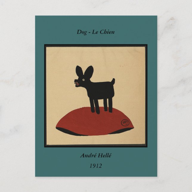 Odd Funny Looking Dog - farbenfrohe Buchillustrati Postkarte (Vorderseite)