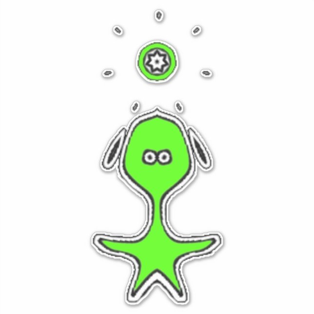 Odd Little Fella (grün) Aufkleber (Vorderseite)