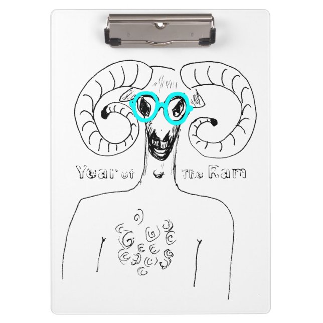 Odd Ram Aries Chinese Astrologie Zodiac Clipboard Klemmbrett (Vorderseite)