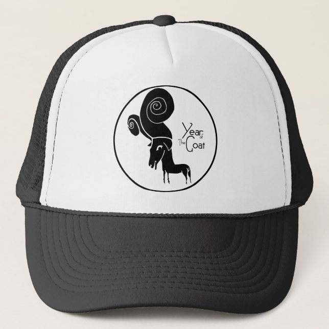 Odd Ram Goat Chinese Year Zodiac Birthday Hat Truckerkappe (Vorderseite)