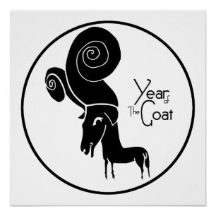 Odd Ram Goat Chinese Year Zodiac Birthday Poster