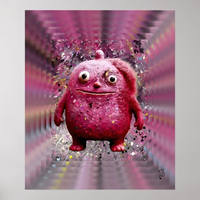 OddFriends - Pink Whimsical Creature Poster (Vorne)