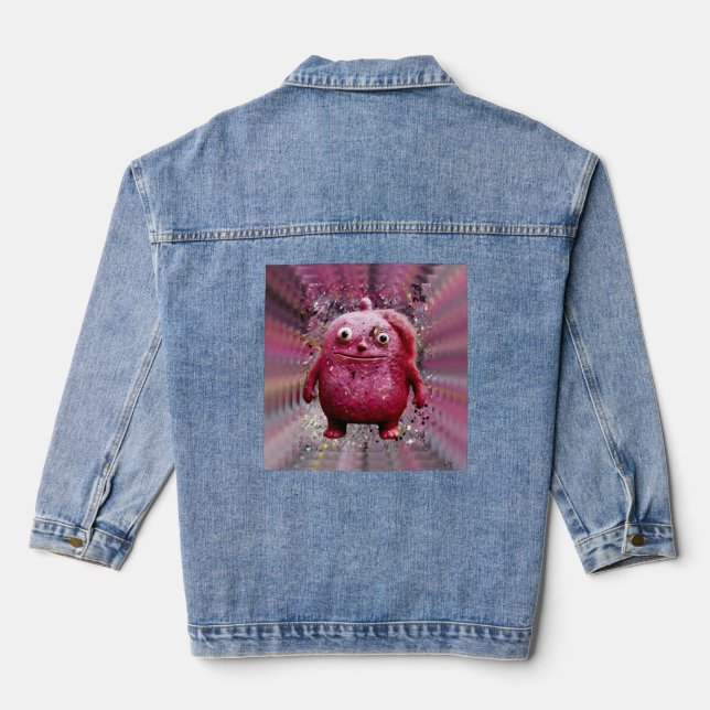 OddFriends - Pink Whimsical Creature Poster Jeansjacke (Rückseite)