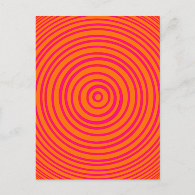 Oddisphere Pink Orange optische Illusion Postkarte (Vorderseite)
