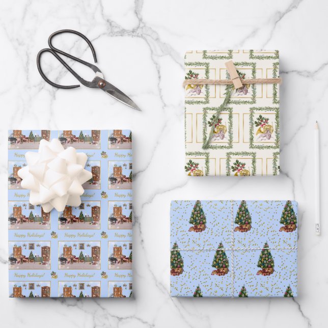 Ode an das Nussknacker-Ballett Blau Geschenkpapier Set (Vorderseite)