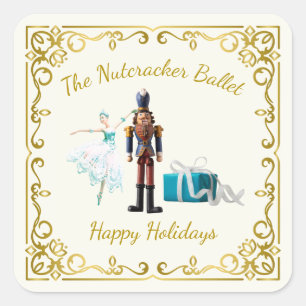 Ode an das Nussknacker-Ballett Blau Quadratischer Aufkleber