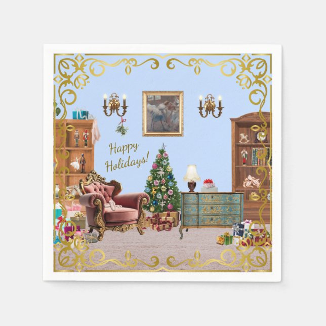 Ode an die Nutcracker Ballet Blue Serviette (Vorderseite)