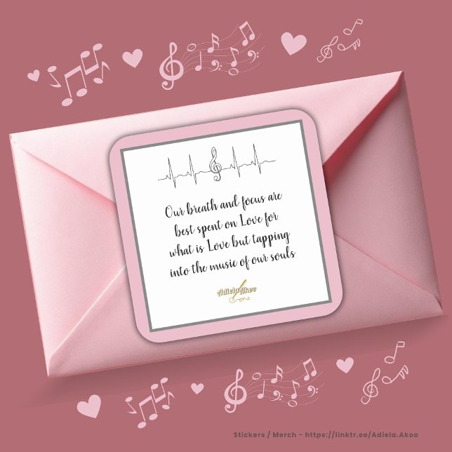 Ode an Liebe Sticker von Poet Adiela Akoo (Our breath and focus are best spent on love for what is love but tapping into the music of our souls)