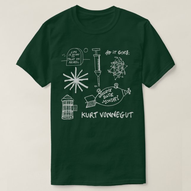 Ode an Vonnegut Muster WhiteGreen  T-Shirt (Design vorne)