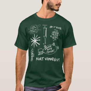 Ode an Vonnegut Muster WhiteGreen  T-Shirt