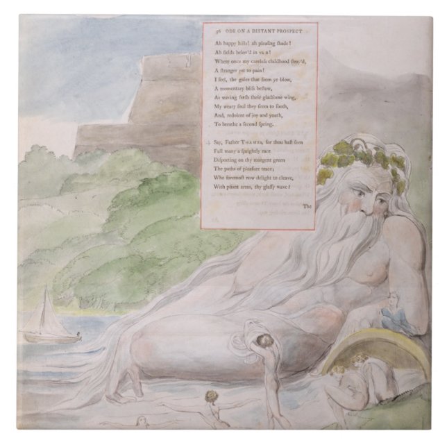 Ode auf einer entfernten Aussicht von Eton Uni, Fliese (Vorderseite)