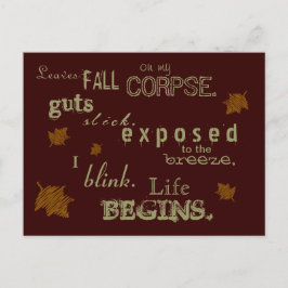 Ode to Herbst Dead Postcard Postkarte