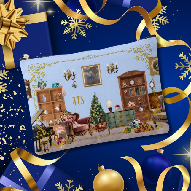 Ode to Nutcracker Ballet Blue Large Accessory Bag Zubehörtasche (Von Creator hochgeladen)