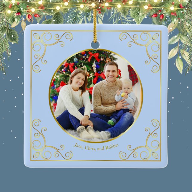 Ode to The Nutcracker Ballet Blue Custom Photo Keramikornament (Von Creator hochgeladen)