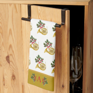 Ode to the Nutcracker French Horn Gold Accent Geschirrtuch