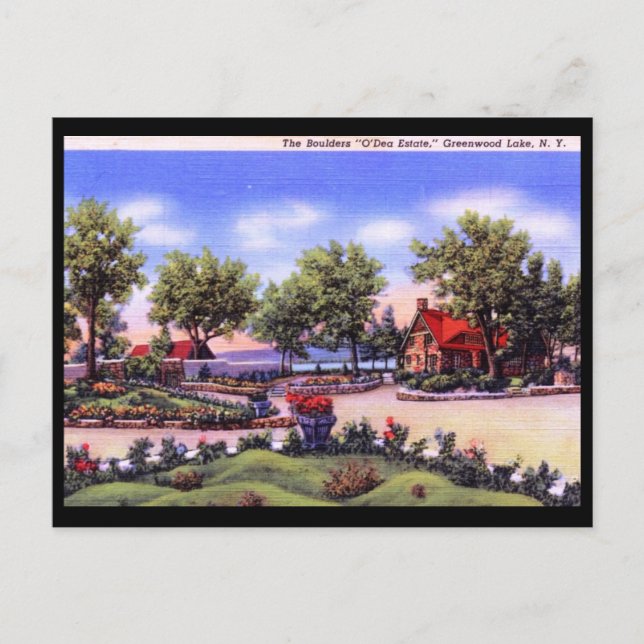 O'Dea Anwesen, Greenwood Lake, NY Vintag Postkarte (Vorderseite)