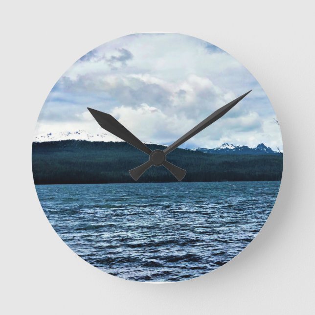 Odell Lake, OR Runde Wanduhr (Vorderseite)