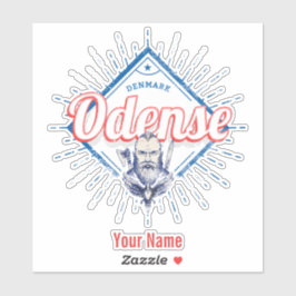 Odense City Denmark Retro Viking Vintag Souvenir Aufkleber