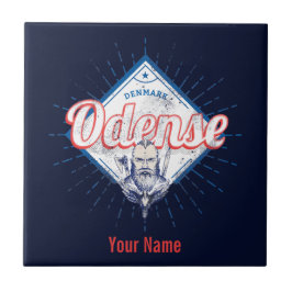 Odense City Denmark Retro Viking Vintag Souvenir Fliese